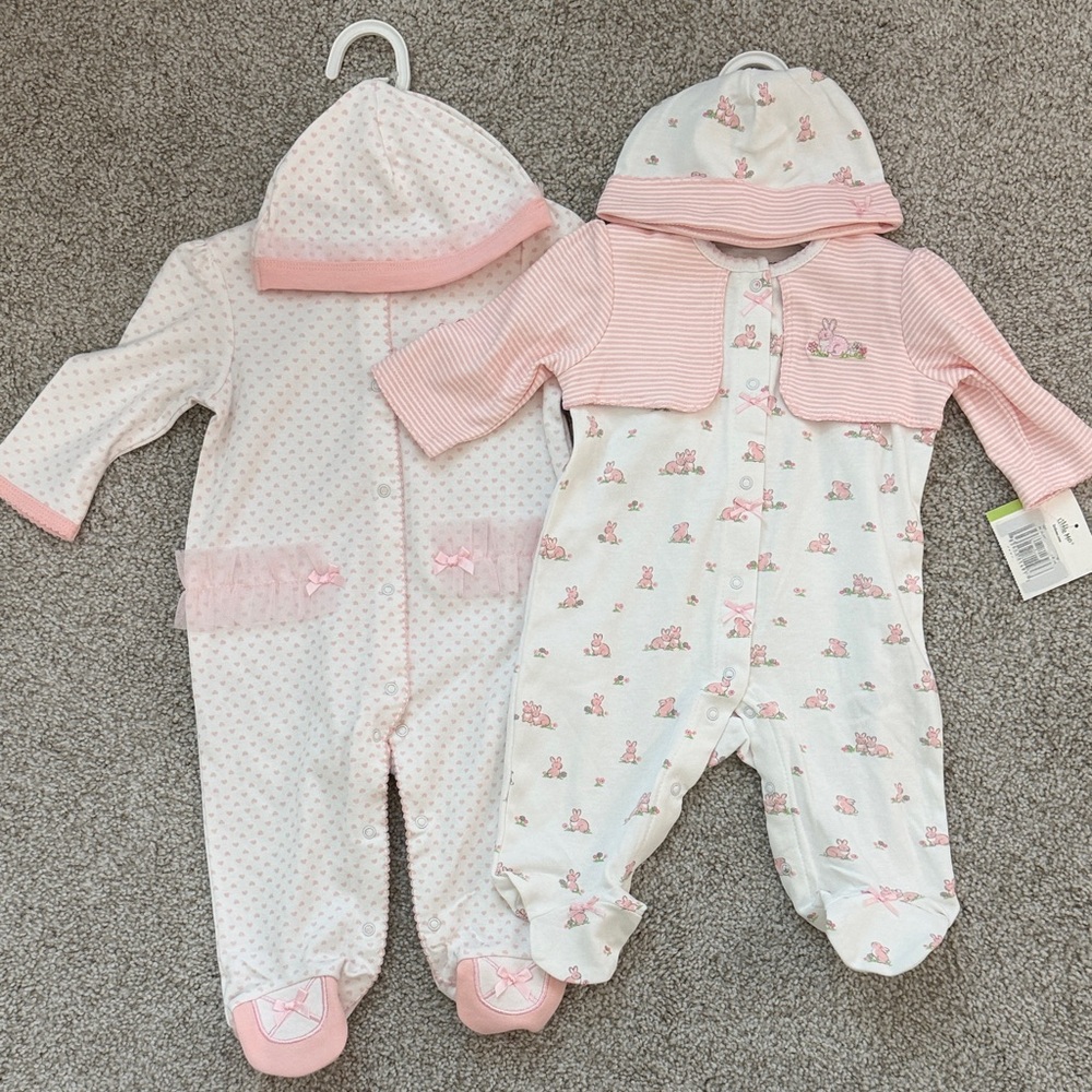 🐰 NEW! Pink & White Onesie Pajamas